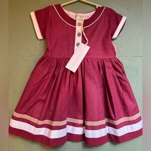 NEW Girls WDW Well Dressed Wolf Shawn Elizabeth Dress Cranberry Size 3T Boutique